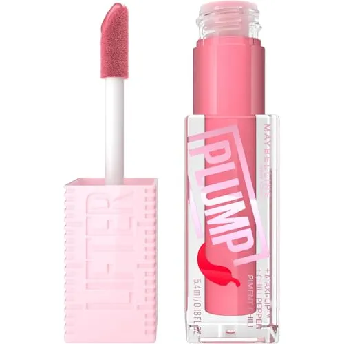MAYBELLINE NEW YORK Lifter Plump Lipgloss 001 Blush Blaze - MAYBELLINE NEW YORK Lifter Plump, 5.4 ml, Lipgloss für Damen, sorgt für voluminöse, glänzende Lippen. Der pflegende Gloss spendet Feuchtigkeit und ist ideal für einen glamourösen Look.