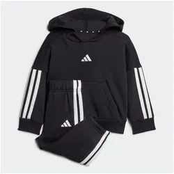 adidas Unisex Baby ESSENTIALS HOODED JOGGER, schwarz/weiß, 6-9 Monate - Bequeme Baby-Jogginganzug-Kombination mit Kapuze und Kängurutasche. Hergestellt aus 70 % recycelten Materialien für umweltbewusste Eltern.