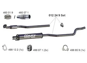 ERNST Mittelschalldämpfer Set für Opel Modelle - Auspuffanlagen & Zubehör, hochwertige Qualität für optimale Geräuschdämpfung und passgenaue Montage für diverse Opel Modelle.