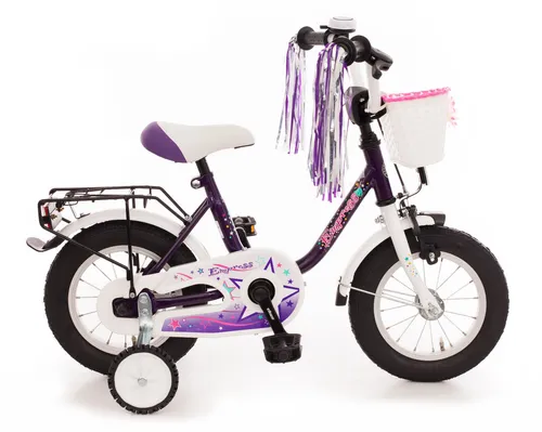 Bachtenkirch Kinderfahrrad "Empress" 12 Zoll lila/weiß (B-Ware) - Ideal für kleine Abenteurer von 3-4 Jahren, robustes Kinderfahrrad in lila und weiß mit 12 Zoll Reifen für sicheres Fahren.
