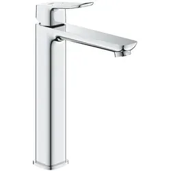 GROHE Dice Waschtischarmatur hoch, chrom - Moderne Badarmatur mit wassersparenden Funktionen und einfacher Installation. Der lange Auslauf bietet viel Platz, ideal für große Gefäße. Lieferung inklusive praktischem 3in1 Werkzeug für eine schnelle Montage.