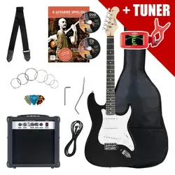 Rocktile E-Gitarre ST-Pack Komplettset - E-Gitarre Komplettset mit 10 Watt Verstärker, ideal für angehende Gitarristen. Enthält alles, was du brauchst: Tasche, Stimmgerät, Kabel und mehr!
