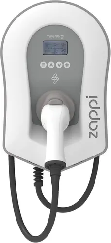 myenergi zappi 2H22TW-T v2.1 Wallbox 11kW/22kW - Inklusive 6,5m Ladekabel - Wallbox für schnelles Laden von Elektrofahrzeugen, flexibel mit 11kW oder 22kW und ausgestattet mit einem 6,5m Ladekabel für maximale Reichweite.
