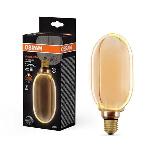 Osram Vintage 1906 Globe 100 Filament O Lamp DIM 4W 818 Gold E27