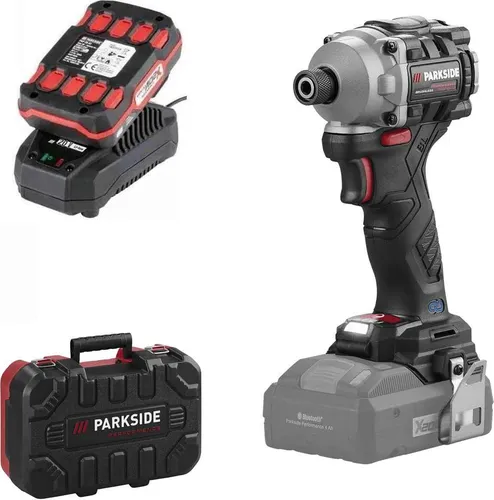PARKSIDE PERFORMANCE® Akku-Drehschlagschrauber 1/4" PDSSAP 20-Li - Schleifmaschinen, leistungsstarker Akku-Drehschlagschrauber mit 2 Ah Akku und Ladegerät, ideal für präzise und schnelle Schraubarbeiten.