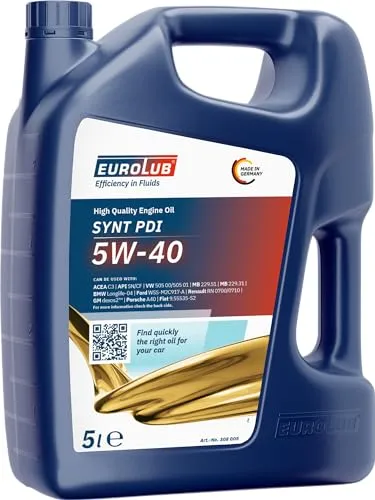 Eurolub Motoröl SYNT PDI 5W-40 308005 - Hochleistungs-Motoröl für optimale Schmierung und Schutz, ideal für moderne Benzin- und Dieselmotoren.