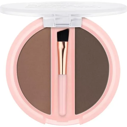 essence brow powder duo set, Augenbrauen Puder, Nr. 02, Braun, definierend, natürlich, vegan, ohne Mikroplastikpartikel, Nanopartikel frei, ohne Parfüm, 1er Pack (1.8g)