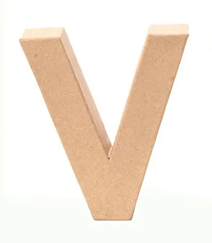 Glorex 6 2029 122 - Papp - Buchstabe V, Buchstabe aus brauner Pappe, ca. 17,5 X 5,5 cm groß, zum bemalen und bekleben, für Serviettentechnik und Décopatch, ideal als Dekoration