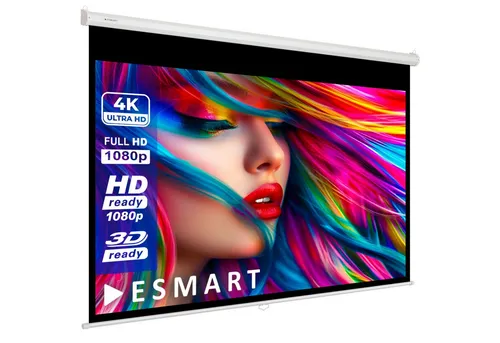 ESMART Economy EXM Motor-Leinwand - 217 cm, 4K UHD 3D, elektrische Beamer Projektionsleinwand für Heimkino