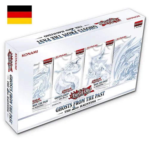 Yu-Gi-Oh! Ghosts From the Past: The 2nd Haunting Box Deutsch - Sammelkarten mit 20 Ultra Rares, inklusive Ghost Rares! Perfekt für Sammler und Spieler, die auf die Rückkehr von beliebten Charakteren wie Cyber Dragon und Dark Magician Girl warten.