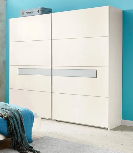 Wimex Schwebetürenschrank Petra/Pamela - Schwebetürenschrank mit elegantem Design, mittigen Glasauflagen und großzügigem Innenraum für optimalen Stauraum im Schlafzimmer oder Ankleidebereich.