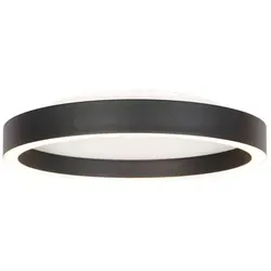 Steinhauer LED-Deckenleuchte Metall, schwarz Alu, Eisen, Stahl & Metall