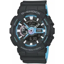Casio G-Shock GA-110PC-1AER Armbanduhr schwarz blau - Robuste G-Shock Armbanduhr mit stoßfester Bauweise, ideal für aktive Nutzung. Mit automatischer Beleuchtung, Weltzeit und 5 Alarmen ausgestattet. Wasserdicht bis 20 Bar, perfekt für Sport und Alltag.