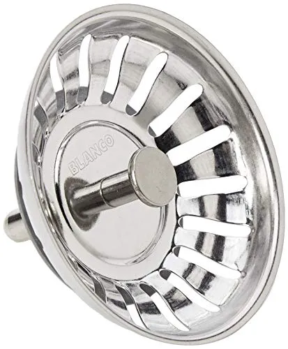 Blanco Siebkörbchen 3,5" mit 18 Ablaufschlitzen - Küchenspülen-Teile, rostfreies Edelstahl-Siebkörbchen mit optimaler Abtropffläche für effizientes Spülen und Abfluss.