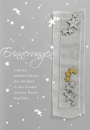 Trauer – Beileid – Kondolenz - Beileidskarte im Format 11,5x17cm mit Briefumschl