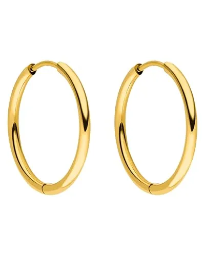 Purelei Single-Creole Sleeky - Elegante Creolen mit Clip-Verschluss - Klassische Creolen mit praktischem Clip-Verschluss, perfekt kombinierbar und ein Must-Have für jedes Schmuckkästchen. Erhältlich in Gold, Silber und Roségold.