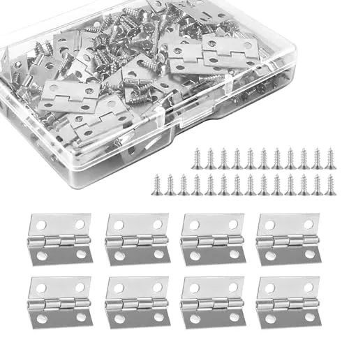 Mini Scharniere Klein für Holz 50 Stück Kleine Modellbau Scharniere Hinges zum Basteln Mini Scharnier Klappbar Metallscharniere