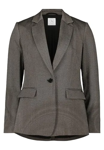Betty & Co Damen Longblazer mit Taschen Black/Taupe,44