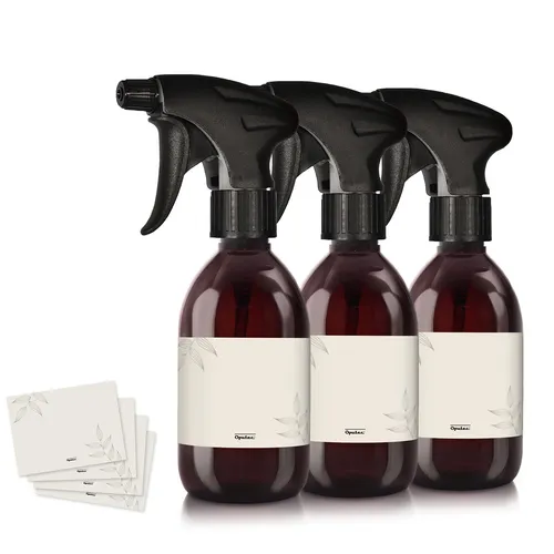 Oputec 3 x 300ml Sprühflaschen aus Kunststoff braun, Pflanzen, Blumen, Reinigung