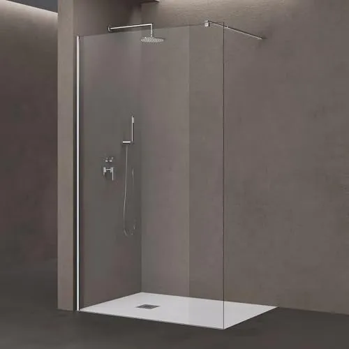doporro Walk-in-Dusche Duschwand 10mm ESG NANO, rahmenlos - Walk-In Dusche mit 10mm Sicherheitsglas und innovativer Nano-Versiegelung für einfache Reinigung. Ideal für moderne Badezimmer und barrierefreies Duschen.