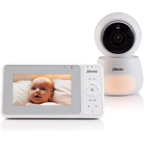Alecto DVM2043 Babyphone mit Kamera - Babyphone mit 4,3" Farbdisplay und Nachtsicht, ideal für entspannte Nächte. Mit Gegensprechfunktion und erweiterbar auf bis zu 4 Kameras.