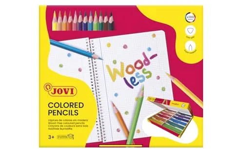 Jovi Buntstifte Woodless 288 Stück - Schreibutensilien für Kinder ab 3 Jahren, bruchsicher und holzfrei, ideal für kreative Projekte und sicheres Zeichnen