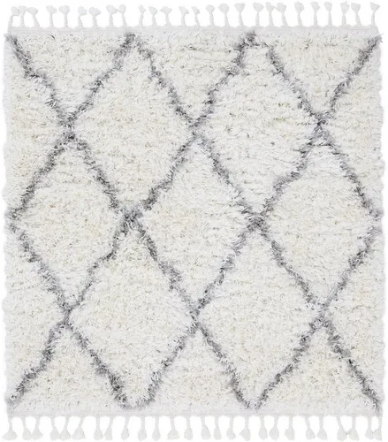 Hochflor-Teppich CARPETFINE "Eddy", weiß, 150x150cm - Der Hochflor Teppich "Eddy" verleiht jedem Raum eine gemütliche Atmosphäre. Mit seiner weichen, flauschigen Oberfläche ist er ideal für entspannte Momente. Maße: 150x150 cm, Höhe: 30 mm, aus hochwertigem Polyester.