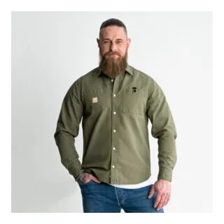 STIER Heavy Work Shirt Canvas XXL Olive - Robustes T-Shirt für Arbeit und Freizeit - T-Shirt aus 100% BCI-zertifiziertem Baumwoll-Canvas, ideal für Beruf und Freizeit. Mit stabilen Knöpfen und praktischen Brusttaschen für hohen Tragekomfort.