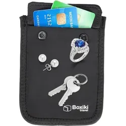 Boxiki Brieftasche Reggio Emilia, Hidden Holder, Reiseaccessoire, elastischer Riemen, schützt Kreditkarten & Bargeld, schwarz.