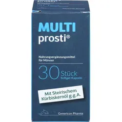 Multiprosti Softgel Kapseln - Arzneimittel zur Unterstützung der Männergesundheit mit wertvollen Nährstoffen wie Zink und Selen für Testosteron und Fruchtbarkeit, ideal für ein aktives Leben.
