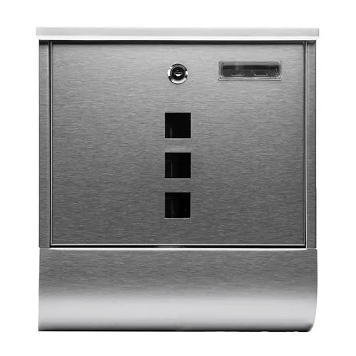 Grafner Design Edelstahl Briefkasten mit Zeitungsfach – abschließbar, 3 Sichtfenster, einfache Montage -