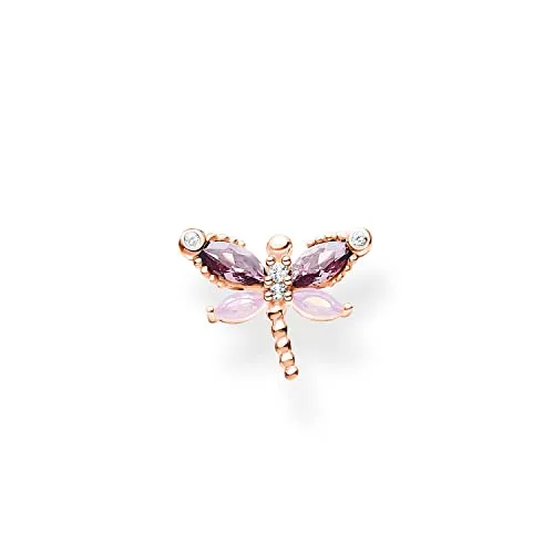 Thomas Sabo H2188-321-7 Charm Club Ohrstecker Libelle mit Steine 925 Sterlingsilber, vergoldet Roségold Zirkonia