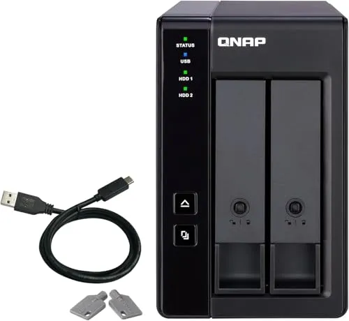 QNAP TR-002 NAS-Server - NAS-Server mit 2-Bay Design, ideal für Datensicherung und erweiterbaren Speicherplatz für private und geschäftliche Anwendungen.