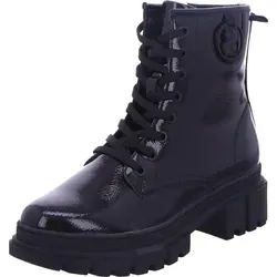 s.Oliver Schnürboots 100% vegan schwarz 41 EU - Wanderschuhe, sportlicher Look mit 100% veganem Obermaterial aus Lack-Synthetik, ideal für umweltbewusste Wanderer.