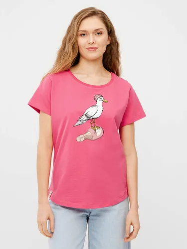 Derbe Shirt in Pink - S, Bio-Baumwolle - Stylisches Shirt aus reiner Bio-Baumwolle mit geradem Schnitt und grafischem Print. Ideal für jeden Tag und garantiert angenehm zu tragen.