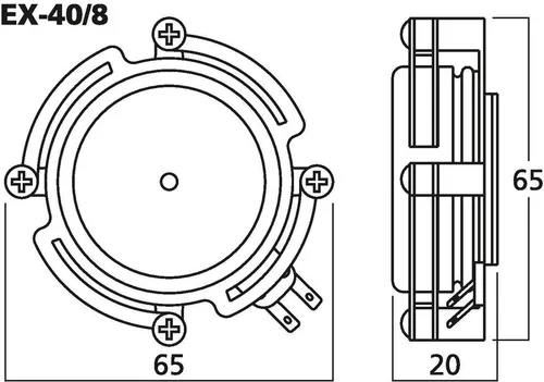 EX-408 Audio-Exciter - Audio-Exciter/Resonator mit 20 W und 8 Ω, ideal für beeindruckenden Klang und hochwertige Soundwiedergabe in Ihrem Audio-Setup.