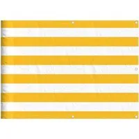 vidaXL Balkon-Sichtschutz Gelb und Weiß Gestreift 75x1000 cm - Balkonumspannungen, wasserfest und UV-beständig für optimale Privatsphäre beim Sonnenbaden.