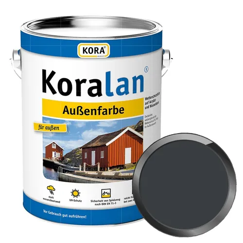 KORA Wetterschutzfarbe Koralan - 10 Ltr für Außen - Hochwertige Wetterschutzfarbe auf Acrylatbasis für Holz im Außenbereich. Ideal für langlebigen Schutz gegen Witterungseinflüsse und einfache Verarbeitung.