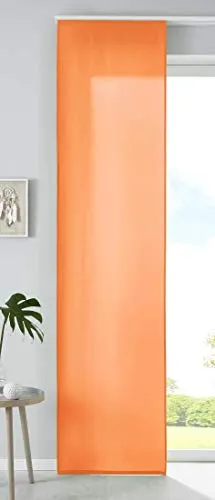 Gardinenbox 1er Set Schiebegardine Flächenvorhang Mikrofaser Vorhang Gardine Raumteiler HxB 245x60 cm Orange Matt Paneelwagen Beschwerungsstange, 85600N