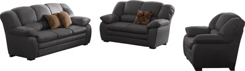 Polstergarnitur COTTA "Casino", braun (fango) - Sofas, FSC-zertifizierter Holzwerkstoff für nachhaltigen Komfort, inklusive Sessel und 2-Sitzern, ideal für gemütliche Abende.