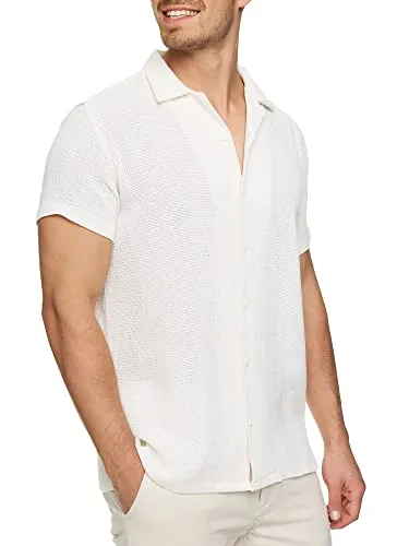 Indicode Kurzarmhemd INCosby - Leichtes Kurzarmhemd mit Kent-Kragen in Weiß XXL - Herren-Freizeithemden, aus 100% Baumwolle, ideal für warme Tage und lässige Anlässe.