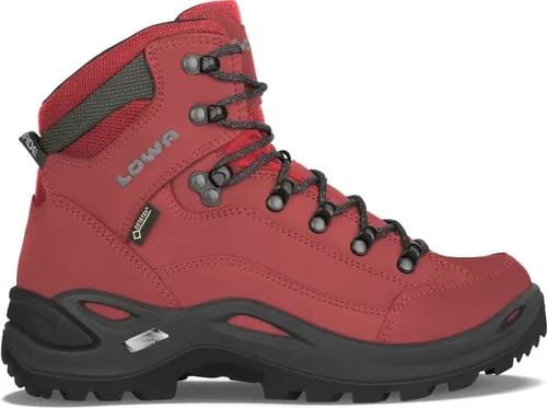Lowa Damen Wanderstiefel Renegade GTX MID - Robuste Wanderschuhe in Rot - Wanderschuhe für Damen mit wasserdichtem GORE-TEX®-Futter, stabiler Nubuklederkonstruktion und rutschfester VIBRAM®-Sohle - ideal für leichte Wanderungen und Outdoor-Aktivitäten.