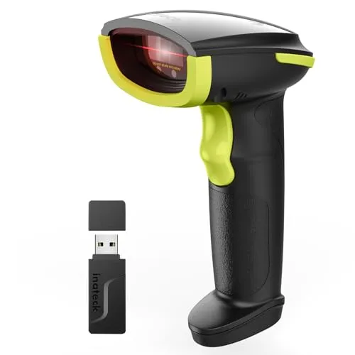 Inateck AI Barcode Scanner Bluetooth - Handheld 1D Scanner mit 2000mAh Akku - Kabelloser 1D Strichcode-Scanner mit fortschrittlicher KI-Technologie für schnelle und präzise Datenerfassung. Ideal für den professionellen Einsatz und lange Akkulaufzeit.