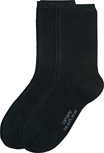 Camano Damen-Socken 2 Paar schwarz Größe 35-38