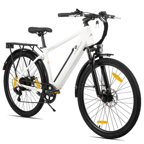 Hiland 26 Zoll-E-Mountainbike mit 250W Motor und 7 Gängen - Das 26-Zoll-E-Mountainbike mit 250W Motor bietet eine mühelose Fahrt dank mechanischer Scheibenbremsen und einem integrierten 10,4-Ah-Akku. Ideal für den täglichen Weg zur Arbeit und Freizeitfahrten.