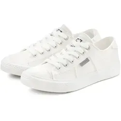 ELBSAND Damen Sneaker "Schnürschuh" in Weiß, Gr. 45 - VEGAN Sneaker im Used-Look von ELBSAND. Bequem und stylish, ideal für den Alltag. Obermaterial und Futter aus 100% Textil für höchsten Tragekomfort.