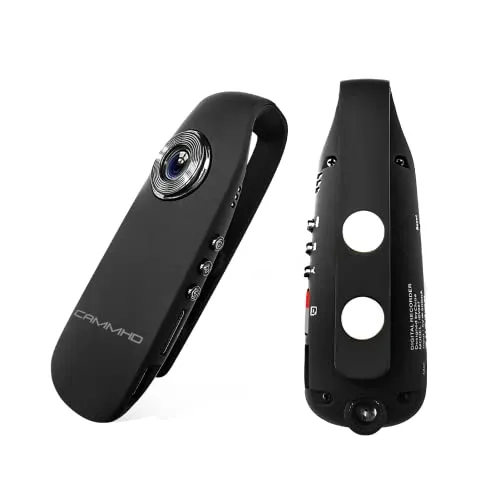 CAMMHD 1080P Körperkamera mit 64GB, Full HD & Bewegungserkennung - Kompakte Videokamera für Körperaufnahmen, bietet 3-7 Stunden Aufnahmezeit, Bewegungserkennung und Unterstützung für bis zu 512GB Speicher. Perfekt für Sicherheit und Überwachung.