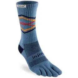 Injinji Herren Trail Midweight Crew Socken, See, L - Damenmode mit patentiertem Fünf-Zehen-Design, das Blasenbildung verhindert und die natürliche Zehenspreizung fördert – ideal für Marathon- und Ultra-Rennen.