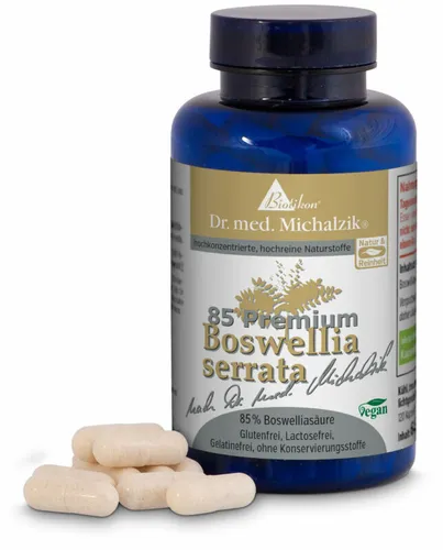 Weihrauch Dr. med. Michalzik Boswellia serrata 400 mg Kapseln - Nahrungsergänzungsmittel mit 100% indischem Weihrauch, hochdosiert mit 85% Boswelliasäure, ohne Zusatzstoffe und Aluminium. Ideal für eine schonende und natürliche Unterstützung.