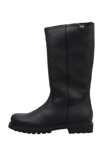 Panama Jack Damen Bambina Kniehohe Stiefel, Schwarz, 40 EU - Wanderschuhe mit wasserfestem Nappa-Obermaterial und warmem Faux Shearling-Futter, ideal für Outdoor-Abenteuer und kalte Tage.